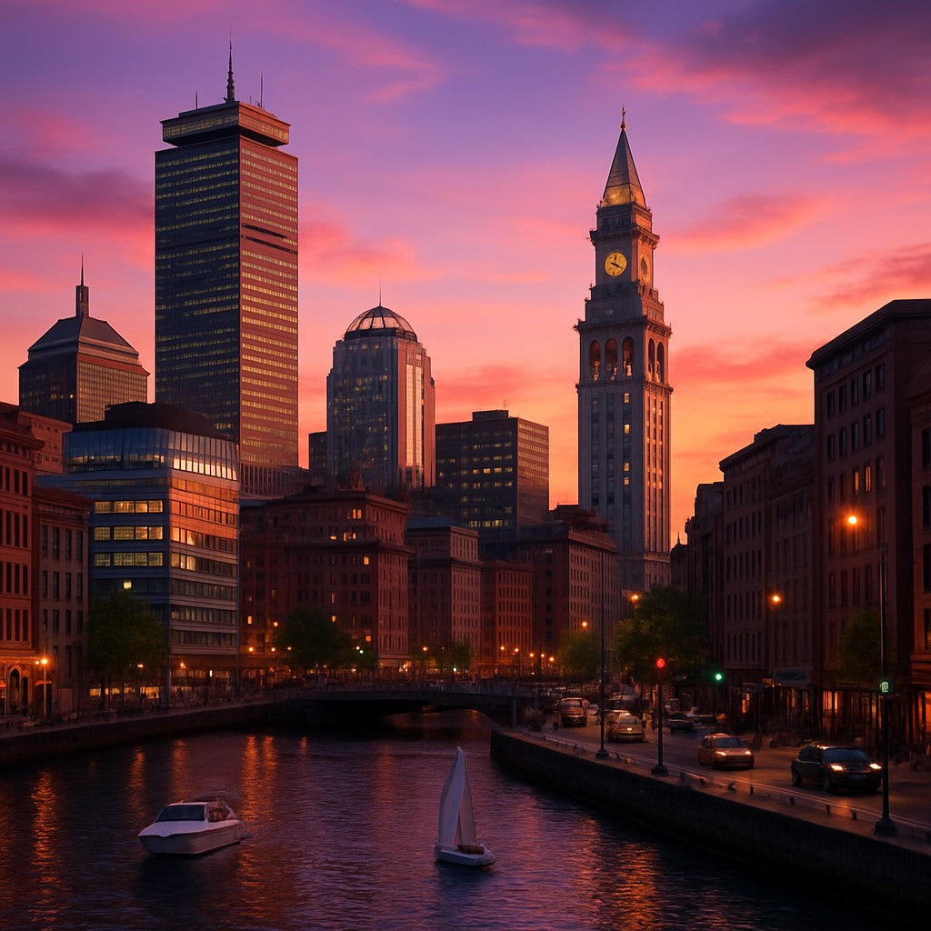 3D Image Boston Skyline