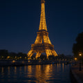 3D Image Eiffel Tower at night