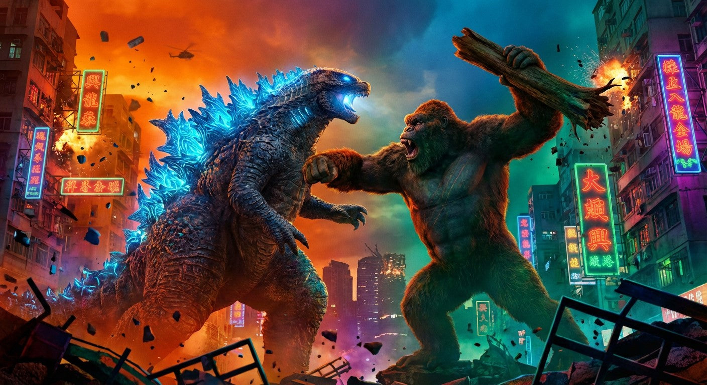 3D Image Godzilla King Kong